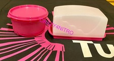 TUPPERWARE NEW IMPRESSIONS DOUBLE BUTTER DISH FUCHSIA KISS PINK BPA FREE SHIP
