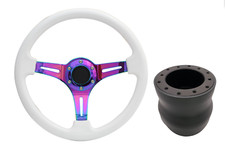 White Neo Chrome TS Sports Steering Wheel for Volkswagen Lupo 1998-2005 boss kit