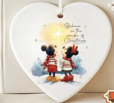 Micky And Minnie Mouse Christmas Bauble Tree Decoration