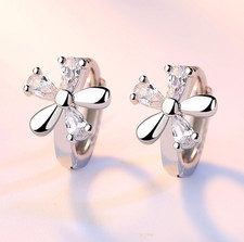 925 Sterling Silver Flower CZ