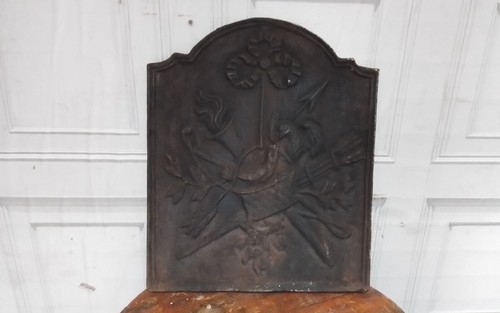 Antique cast iron fire back - cast,