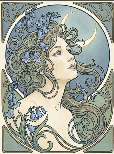 Art nouveau bluebell lady - bluebell,
