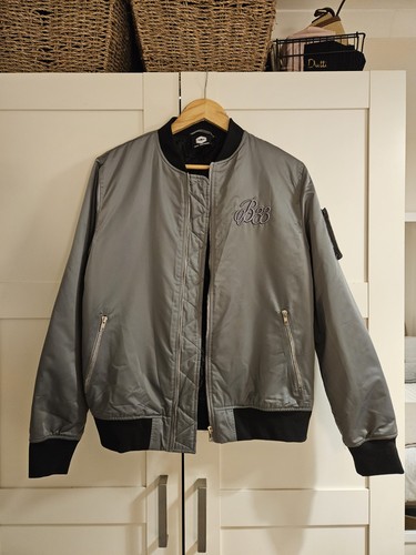 Silver bee inspired bomber - bee,