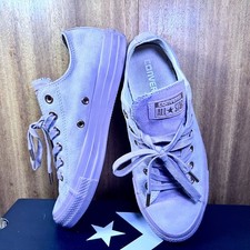 Converse All Star Suede OX Low Top Trainers Burnished Lilac Gold Womens UK 5