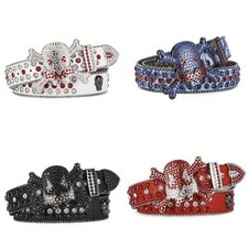 Skull buckle rhinestone hip