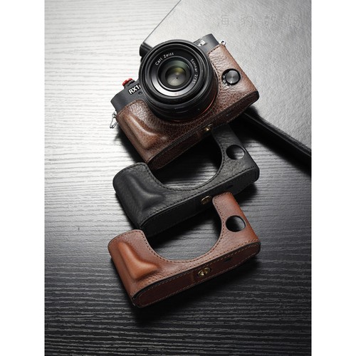 Real leather camera bag half - real,