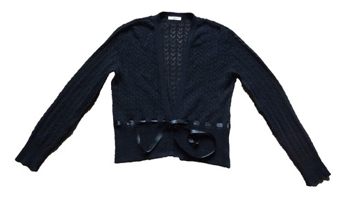 Black knit cardigan tie - cardigan, goth