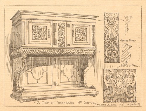 Flemish sideboard 16th - a,