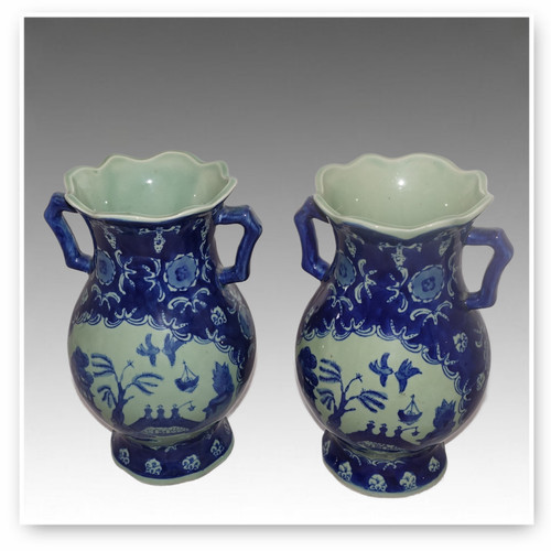 Pair chinese blue white - pair,