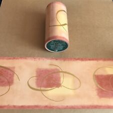 5m Roll of Wallpaper Border - Natural Squares Orange - Readyroll Self Adhesive