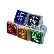 AC 50-380V 0-100A 22mm 3 in 1 Voltmeter Ammeter LED Light Digital Volt AMP Meter