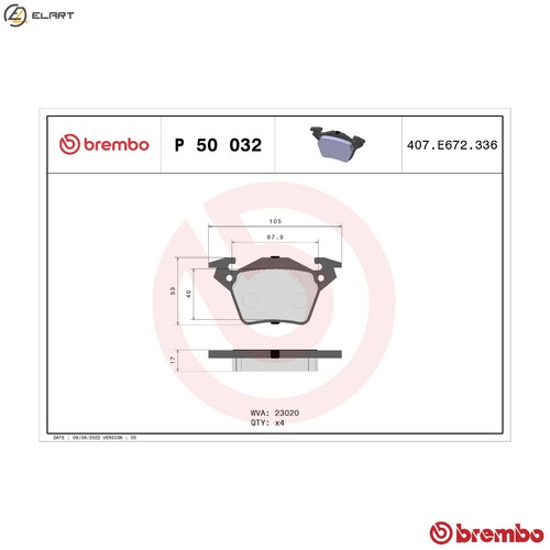Brake pad set - pad, p
