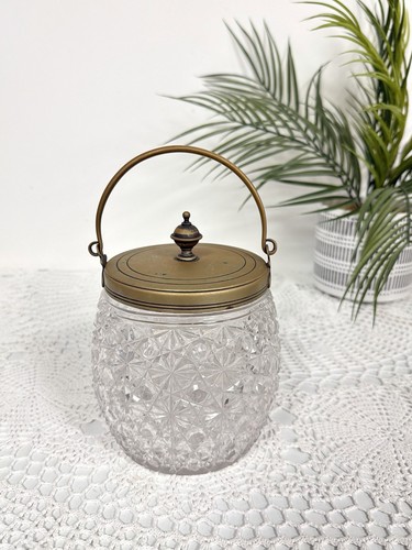 Antique cut glass biscuit - cut, jar