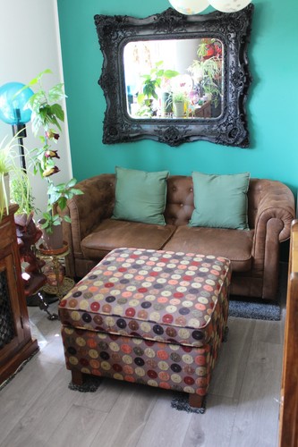 Large square ottoman footstool - large,