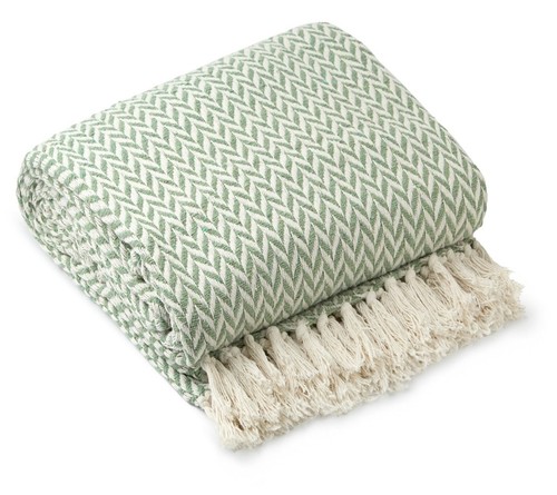 Cotton herringbone throw - cotton,