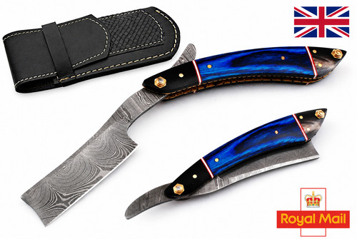 Damascus steel straight razor - steel,