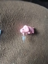 New 3d Polymer Biting Buddy Cute Fun Pink Triceratops Dinosaur Stud Earrings 