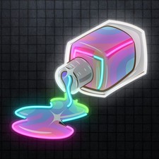 Nail Polish Spilling Neon Sign LED Light Salon Beauty Room Pop Art Wall Decor