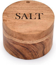 Acacia Wood round Salt and