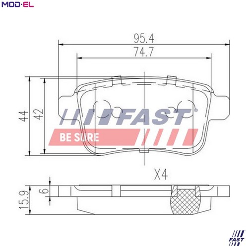 Brake pad set disc - set,