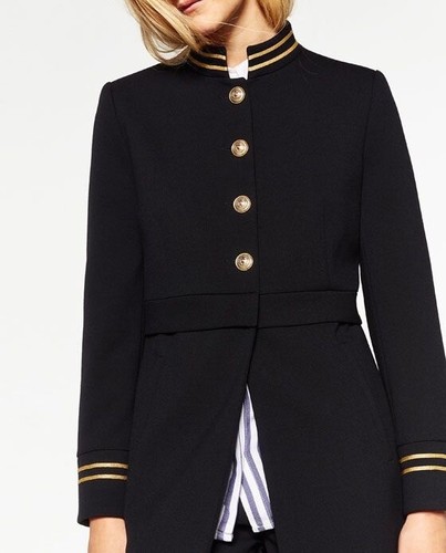 Zara navy blue military - military, style