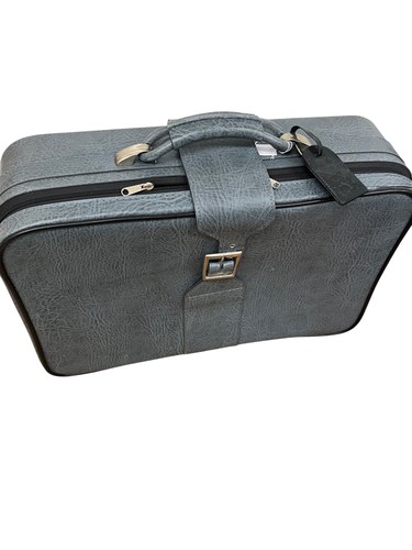 Retro grey travel suitcase - retro,