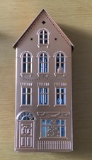 M&S BISCUIT TIN Christmas Light Up Copper House - empty
