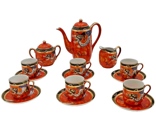 Japanese moriage dragon ware - moriage,
