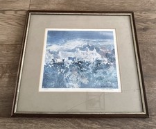 Framed Watercolour Print By G John Blockley Pembrokeshire Cottages 1998 Vintage