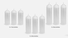 3x BPA FREE Widemouth Squeeze Clear Sauce Bottles Dispenser Catering Sauce