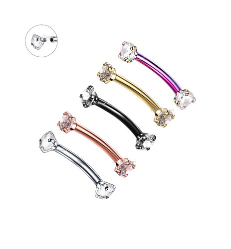 Eyebrow piercing double end - eyebrow,