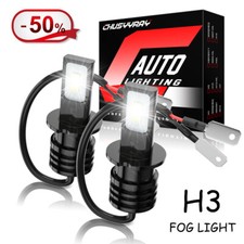 2x 6000K White H3 LED Bulb Fog