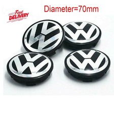 4pcs Wheel Center Caps 70mm - Compatible with Golf Mk5-Mk7, Passat B6-B8, Sharan