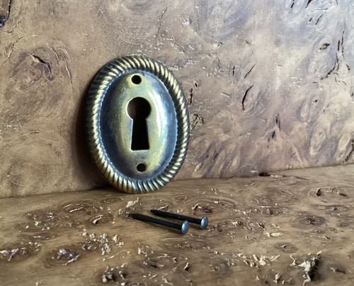 Vintage brass keyhole cover - vintage,