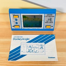 Vintage Gakken Donkey Angler Handheld Electronic Game with Manual LCD Card Game