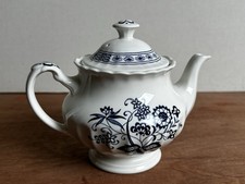 J&G Meakin Nordic Blue White Patterned Teapot. Excellent Condition #A132