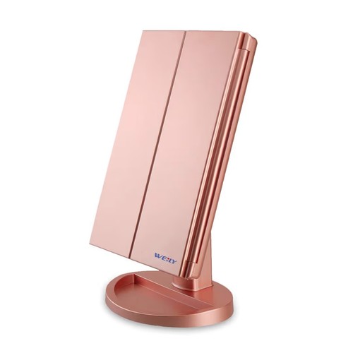 Trifold light makeup mirror - trifold,