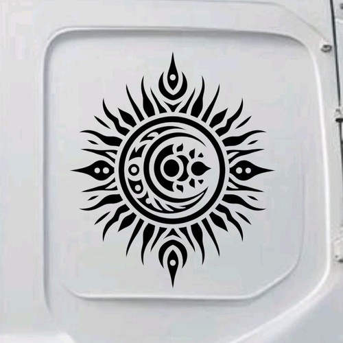 Tribal sun vinyl - vinyl, aztec