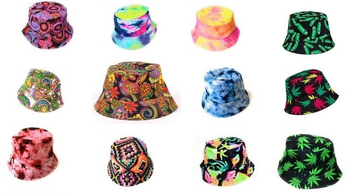 Retro print bucket - retro, hat