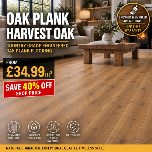 Oak plank 99m2 - £34.99m2, wide