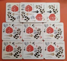 9 Vintage Retro 50s Mid Century Leaf Foliage Print Placemats Original Design Set