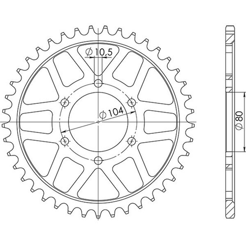 Steel sprocket pitch 630 - steel, z