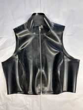 Black Latex Zipped Crop Top