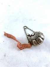 Antique Victorian Silver Tape Measure Pumpkin Stainton Brothers 1876 B'Ham