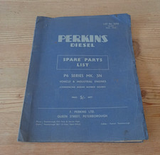 Perkins diesel P6 series Mk 3N spare parts list 1952