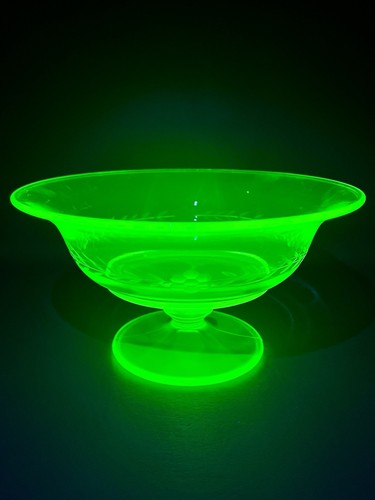Vintage uranium glass compote - uranium,