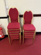 9 x Office Conference   Reception Visitor Stackable Stacking Chair Red Padded