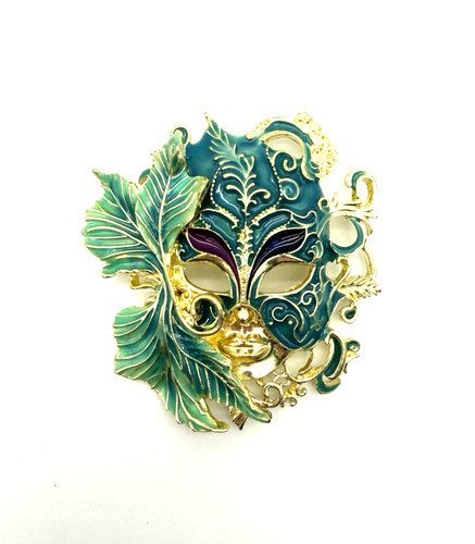 Mask masquerade brooch - mask,