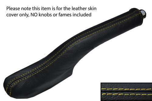 Yellow stitching leather - yellow,
