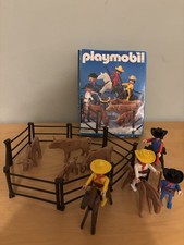 Playmobil 3484 Cowboys & Cattle Set Vintage Retro 1980s Boxed